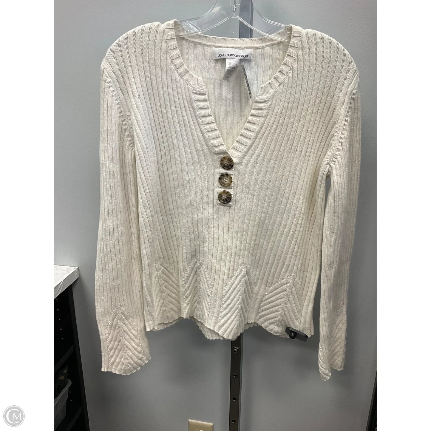 Sweater By Jones New York In Cream, Size: M