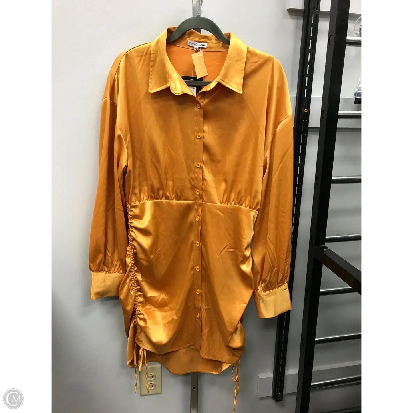 Dress Casual Midi By Fashion Nova In Gold, Size: Xl