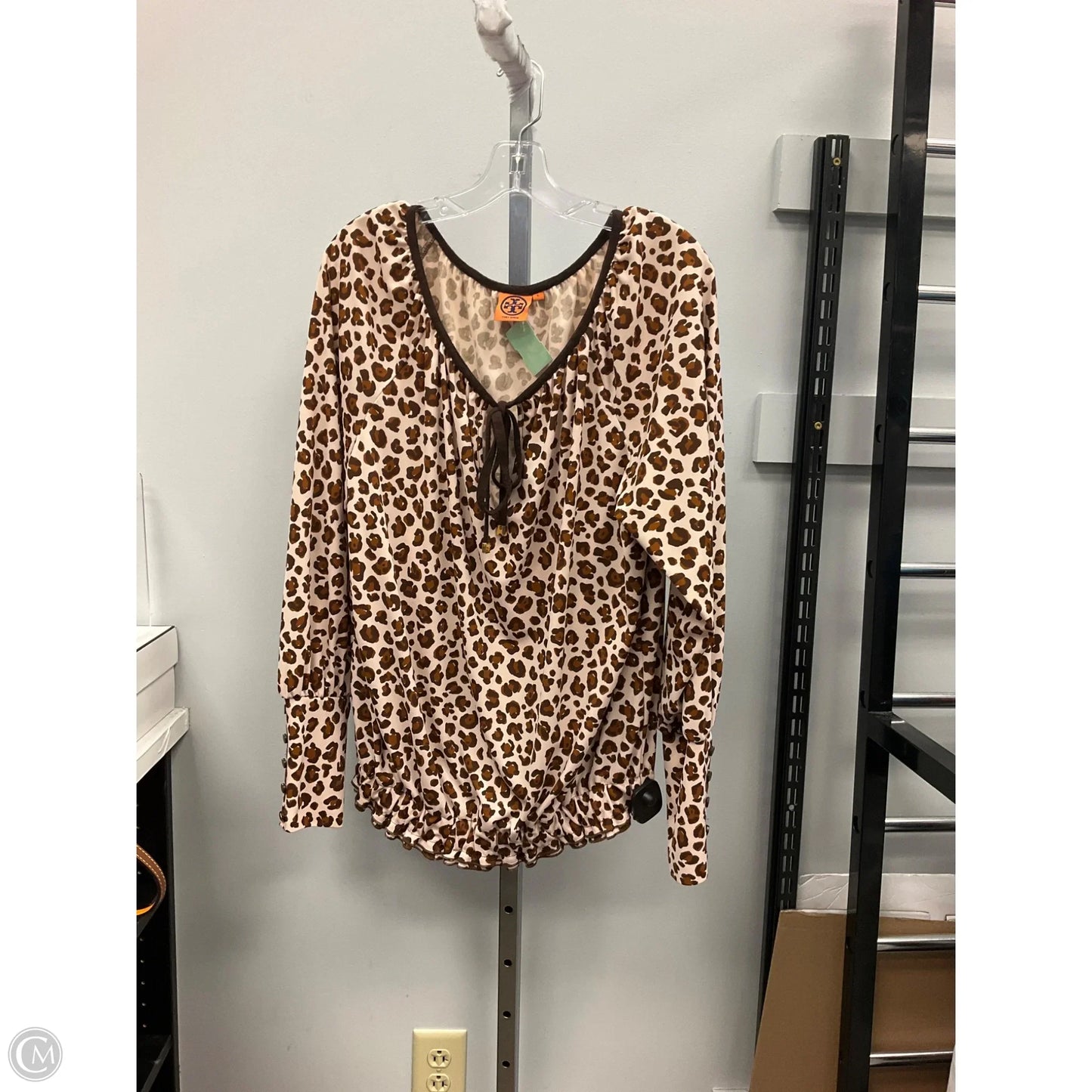 Top Long Sleeve Designer By Tory Burch In Animal Print, Size: L