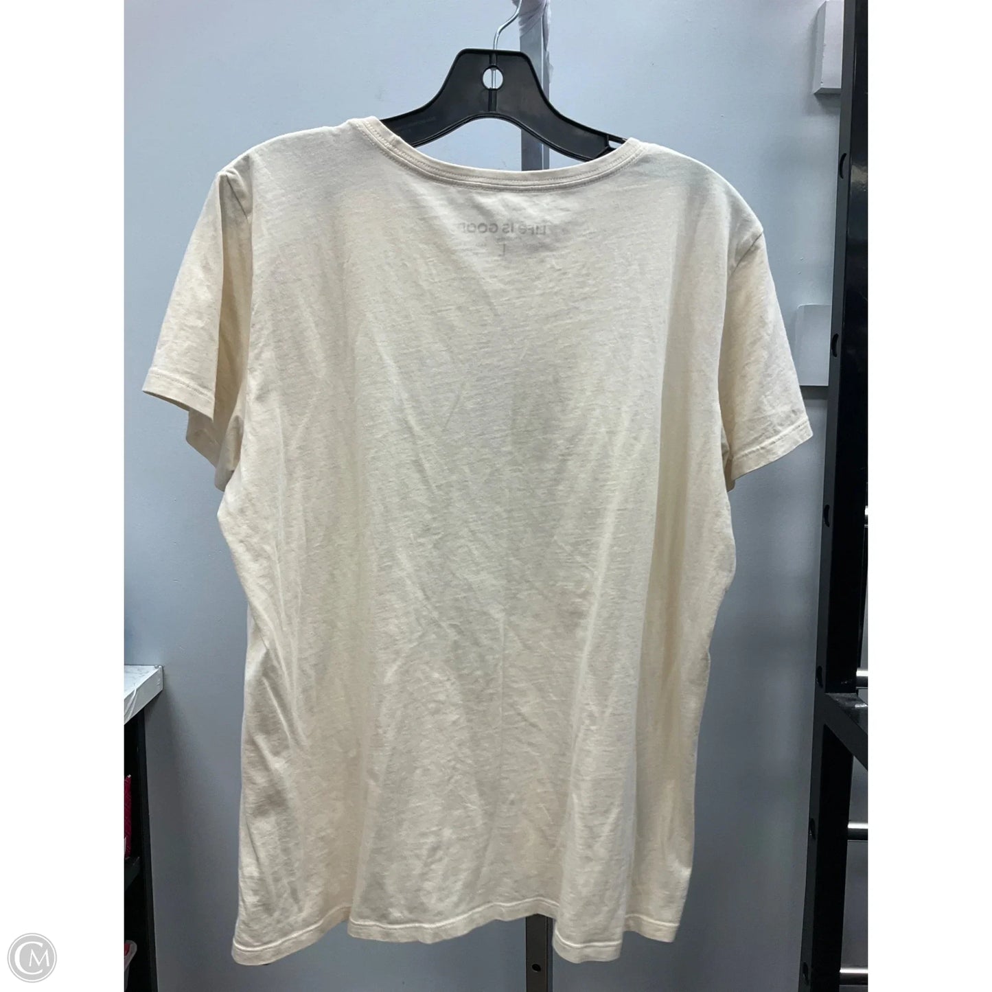 Top Short Sleeve Basic By Life Is Good In Tan, Size: L