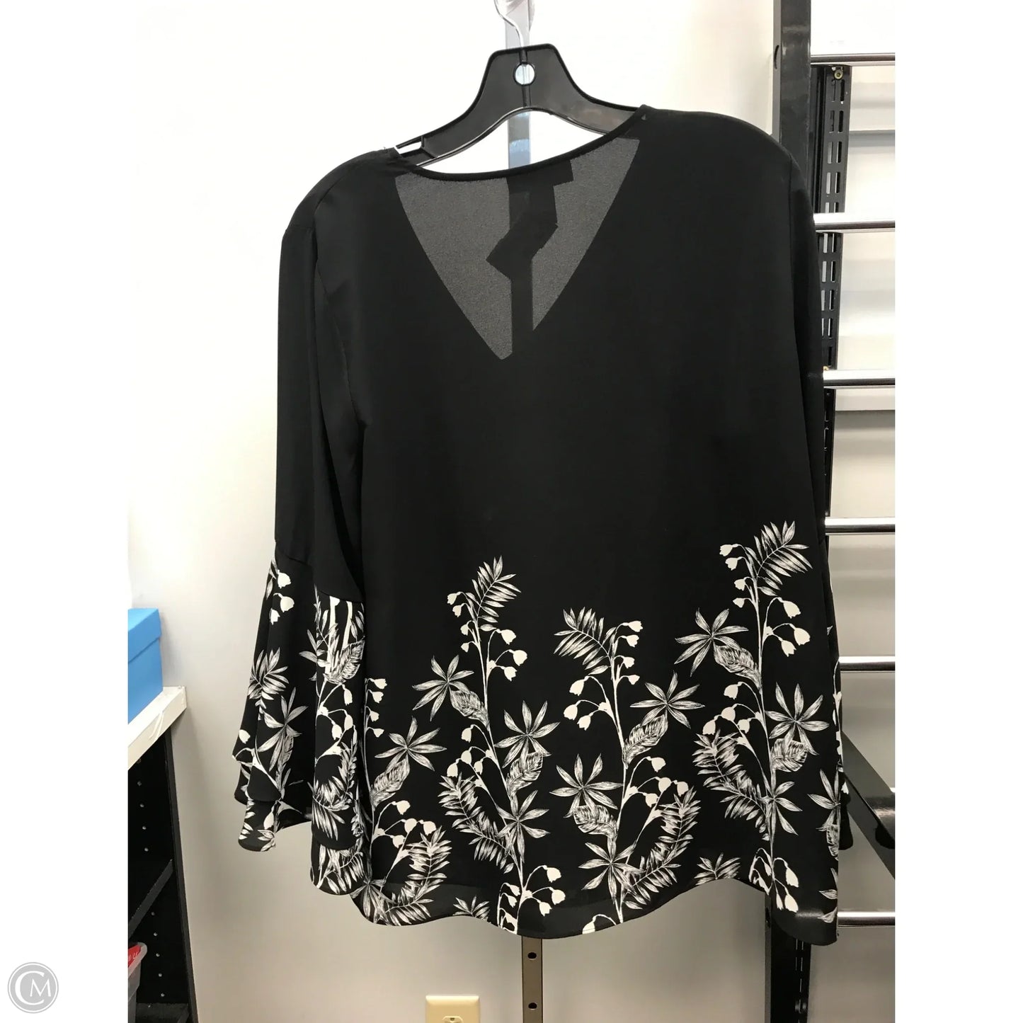 Top 3/4 Sleeve By Alfani In Black & White, Size: 10
