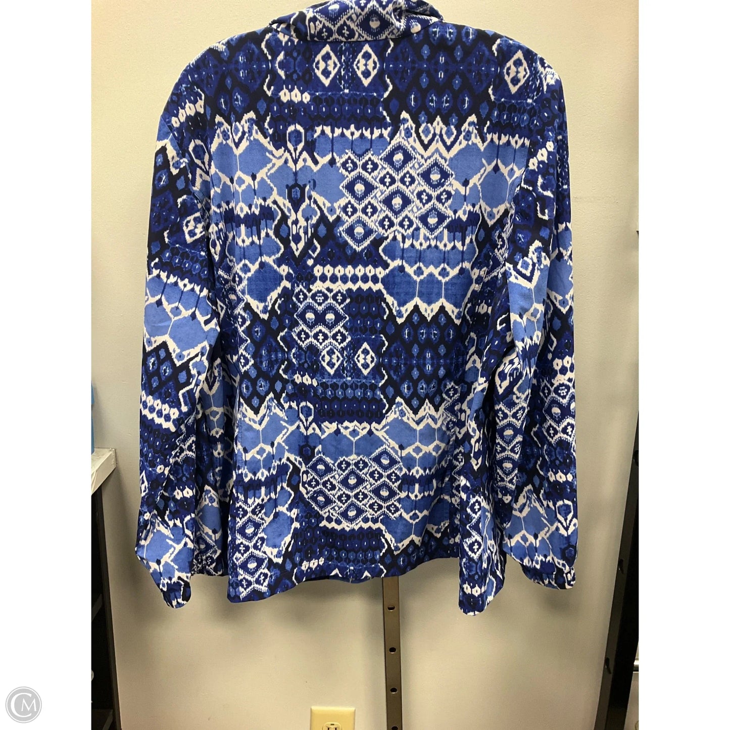 Jacket Other By Chicos In Blue & White, Size: Xl
