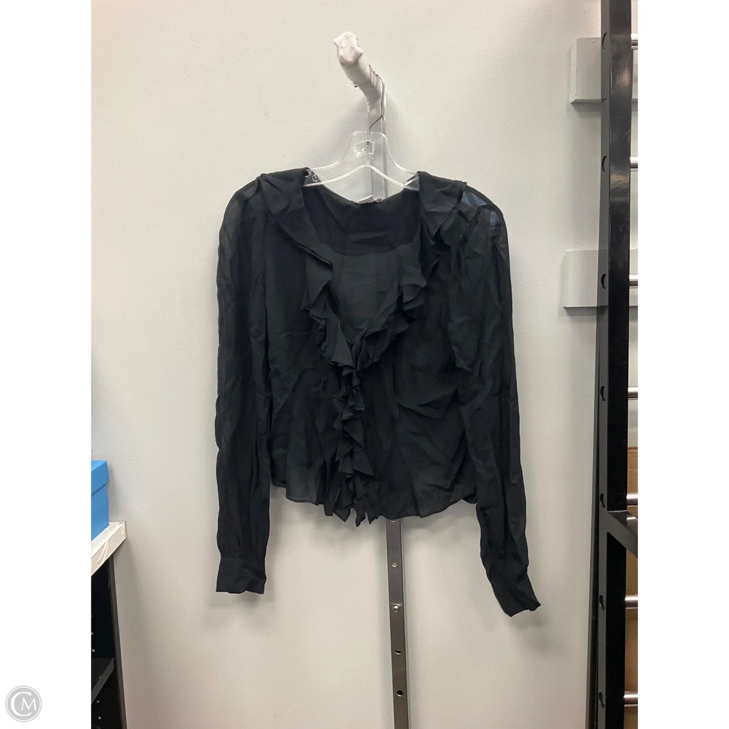 Top Long Sleeve By Cache In Black, Size: 8