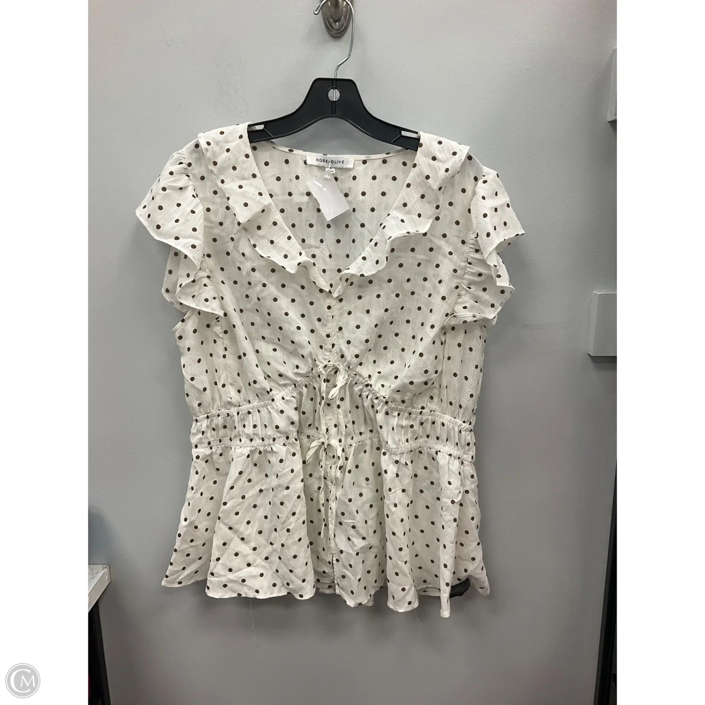 Top Short Sleeve By Rose And Olive In Polkadot Pattern, Size: 2x