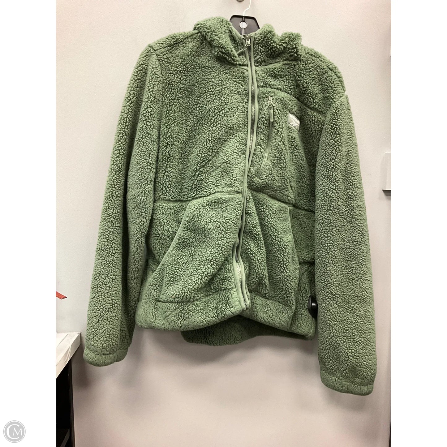 Jacket Faux Fur & Sherpa By Reebok In Green, Size: Xl