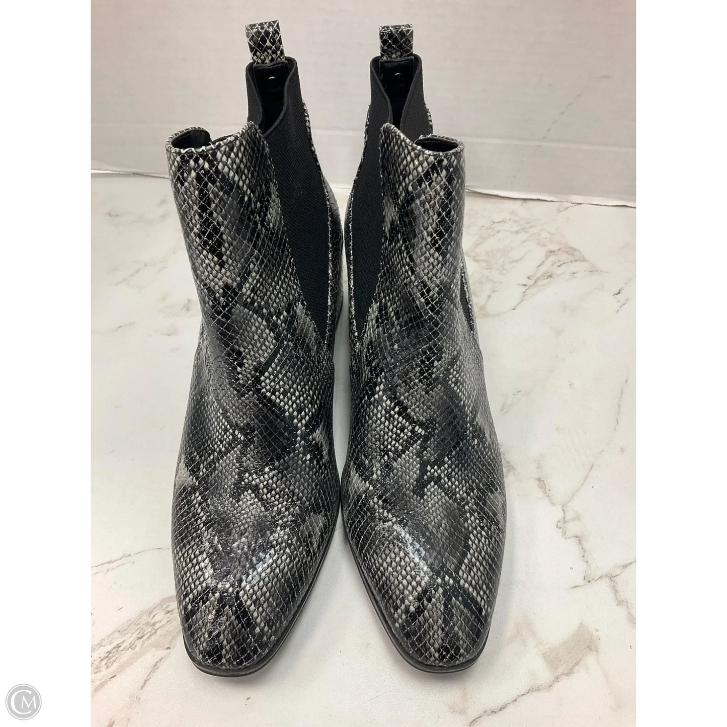 Boots Ankle Heels By Anne Klein In Snakeskin Print, Size: 6.5