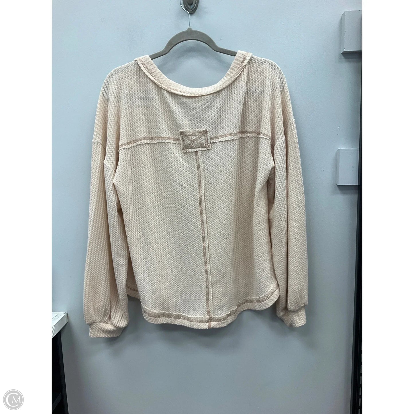 Top Long Sleeve By Blu Pepper In Cream, Size: L
