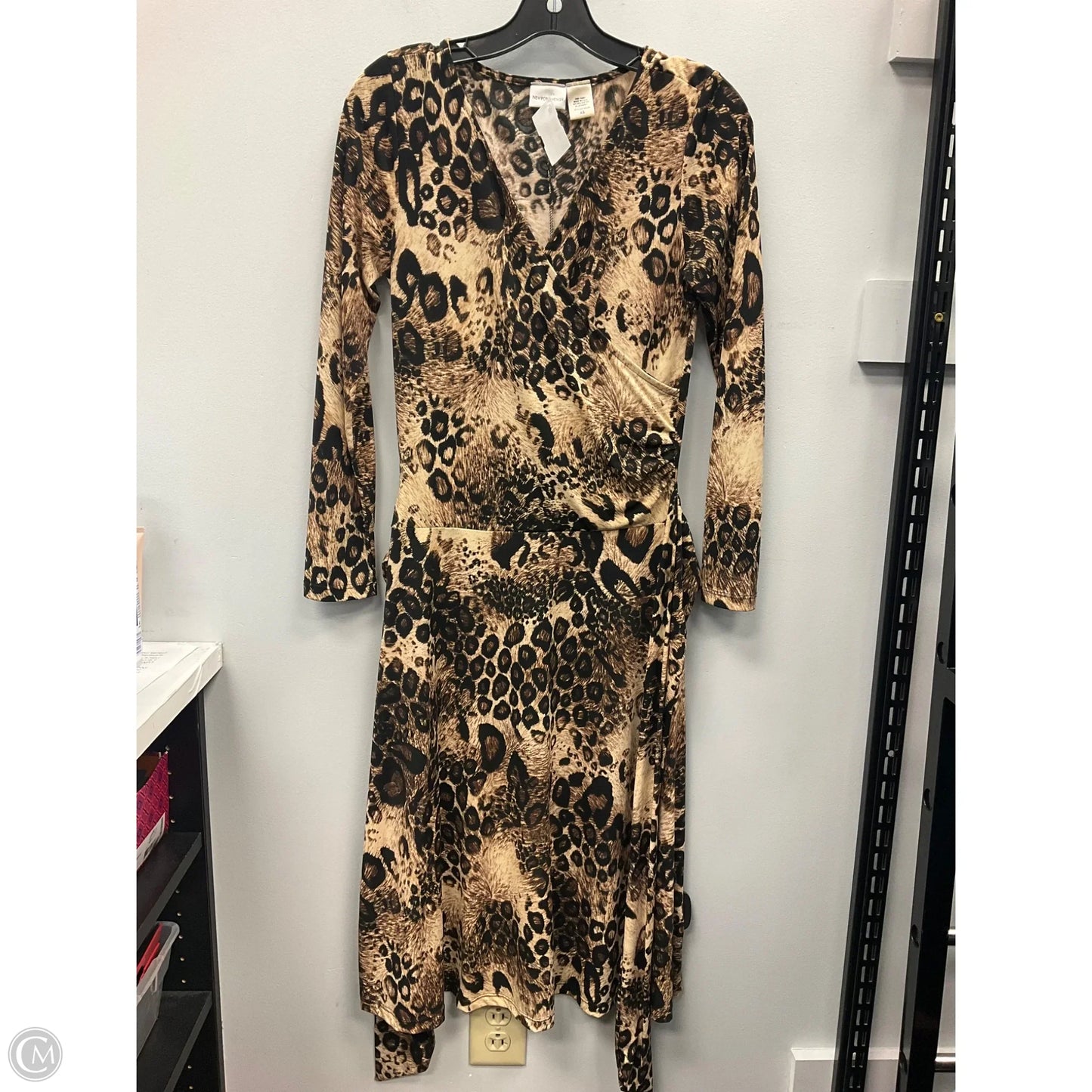Dress Casual Midi By Newport News In Animal Print, Size: Xs