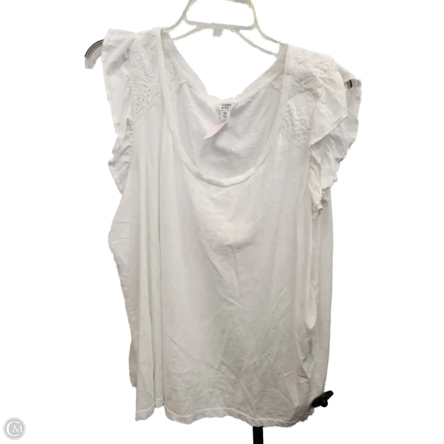 Top Short Sleeve By Crown And Ivy In Cream, Size: 2x