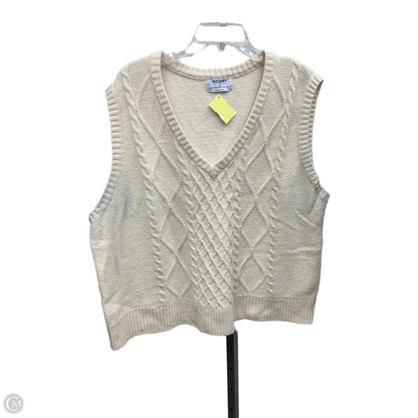 Vest Sweater By Old Navy In Cream, Size: 3x