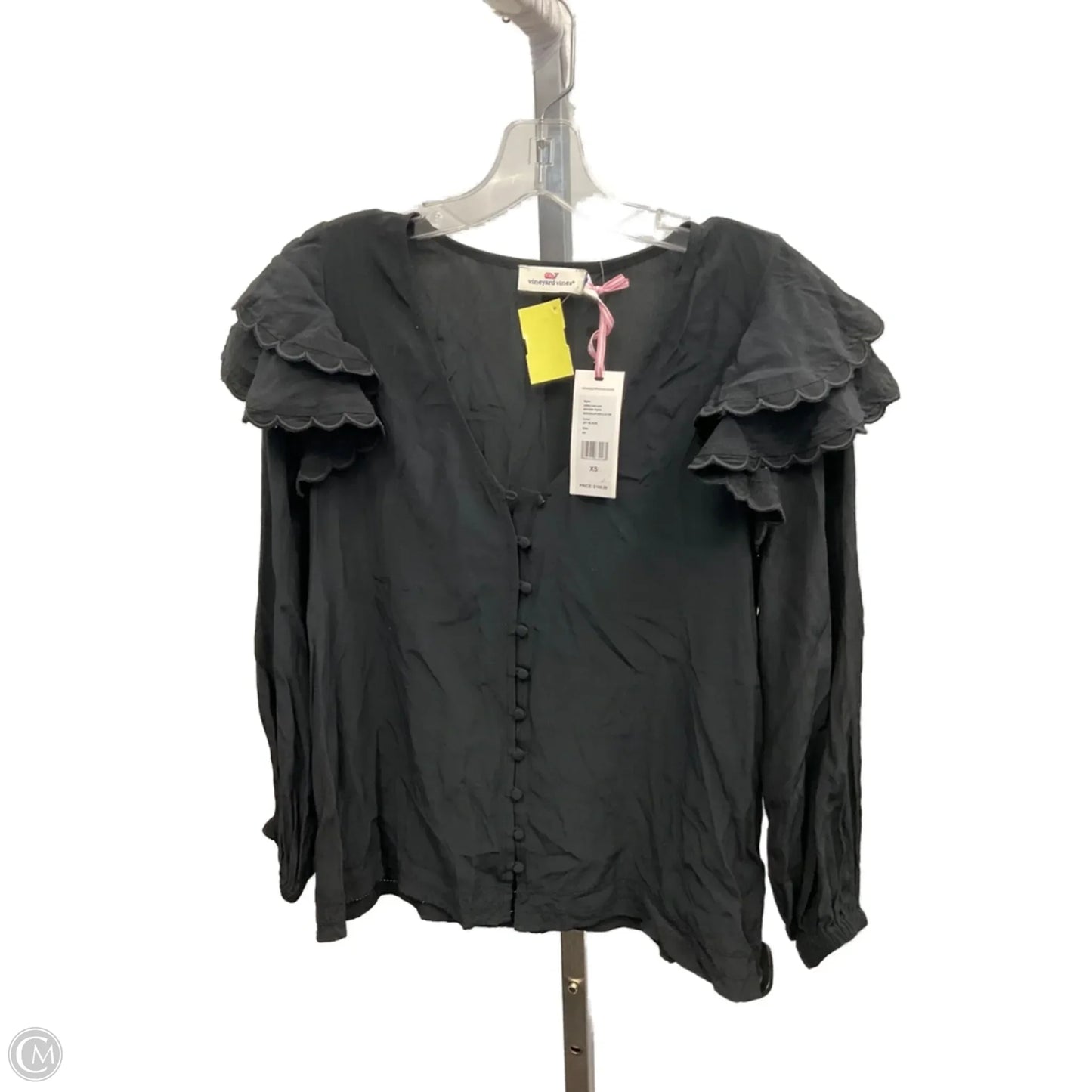 Top Long Sleeve By Vineyard Vines In Black, Size: Xs