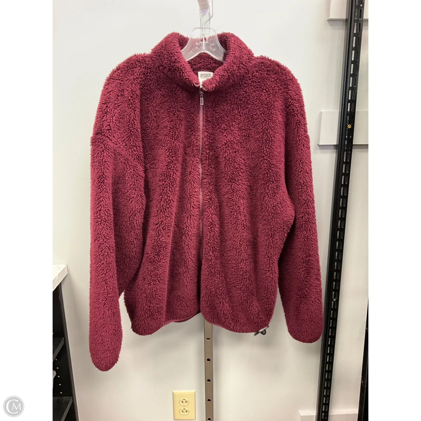 Jacket Faux Fur & Sherpa By Victorias Secret In Maroon, Size: L