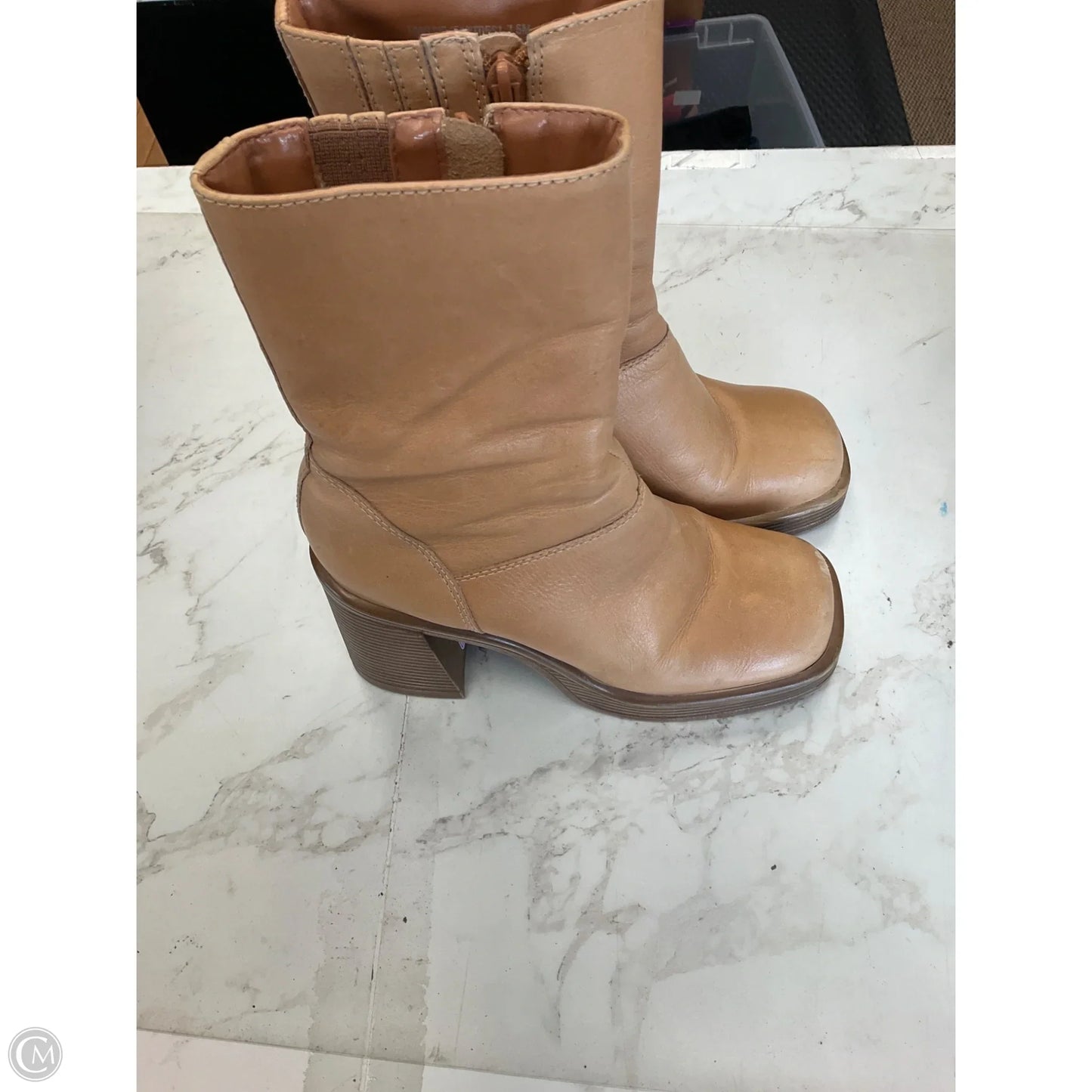 Boots Mid-calf Heels By Steve Madden In Tan, Size: 6