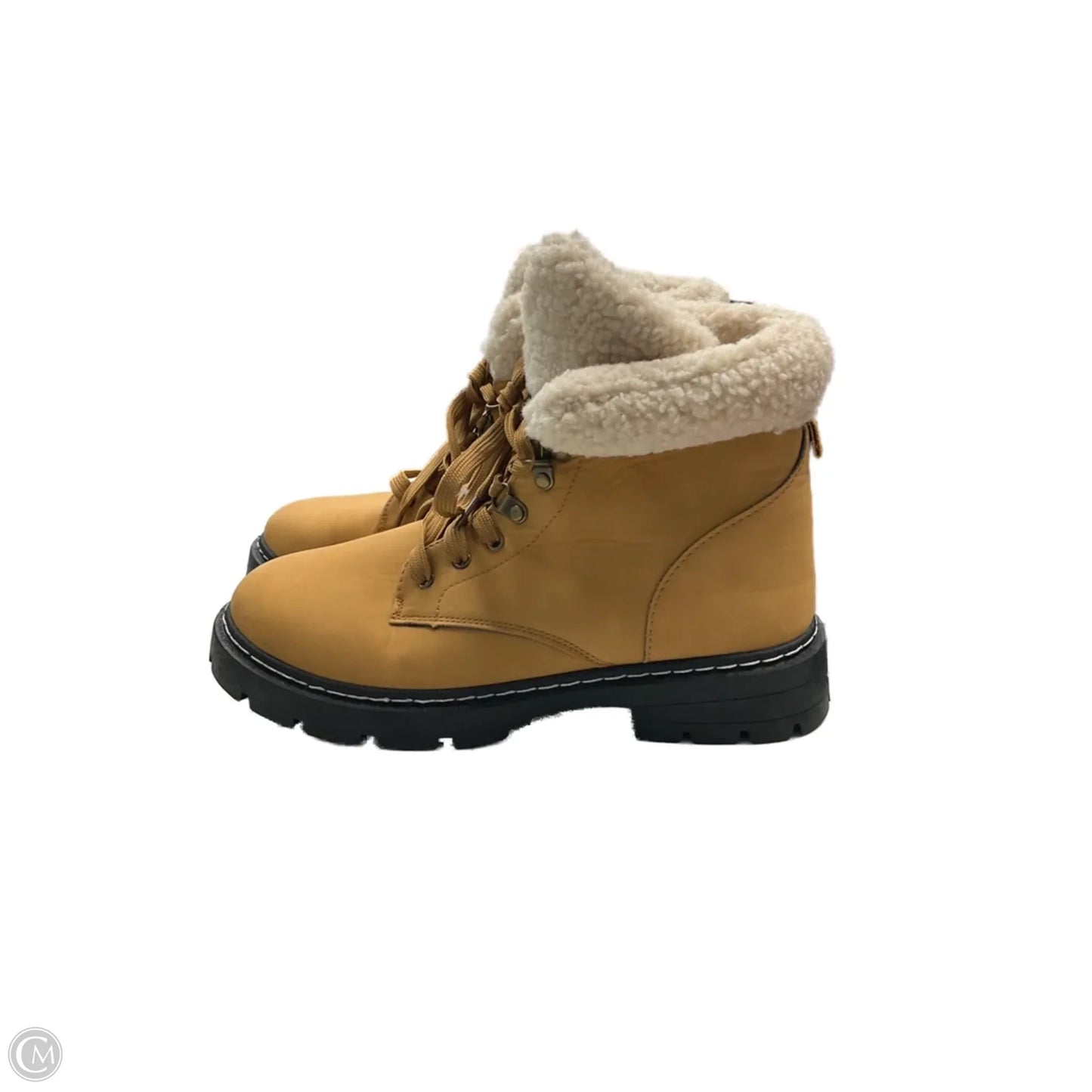 Boots Hiking By Rouge In Brown & Cream, Size: 10