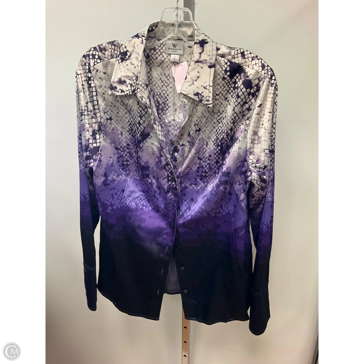 Top Long Sleeve By Worthington In Purple, Size: L