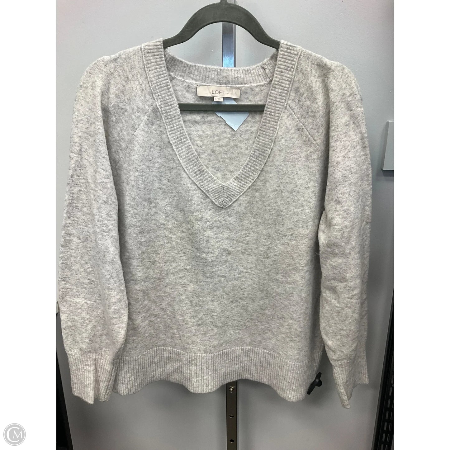 Sweater By Loft In Grey, Size: L