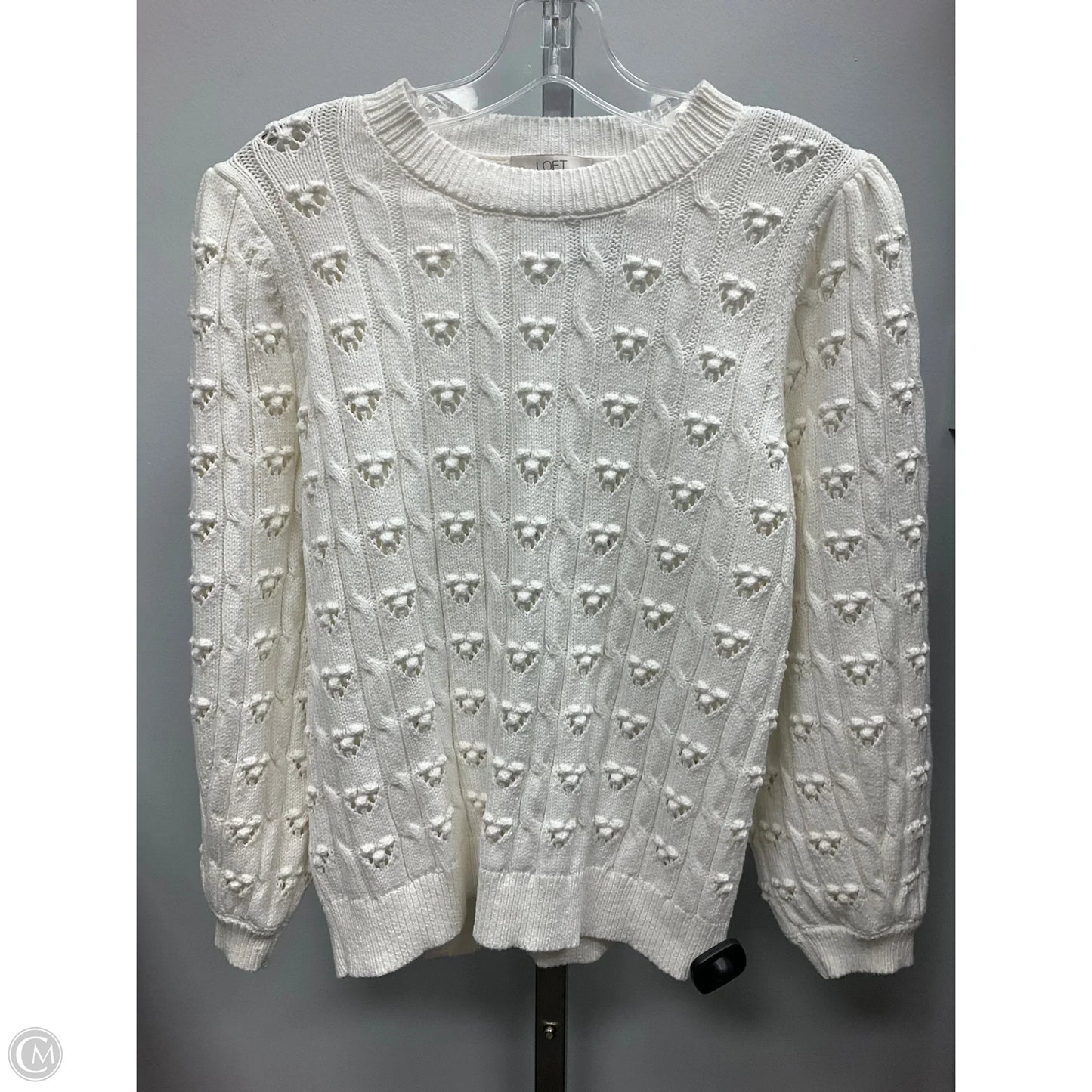 Sweater By Loft In Ivory, Size: Lp
