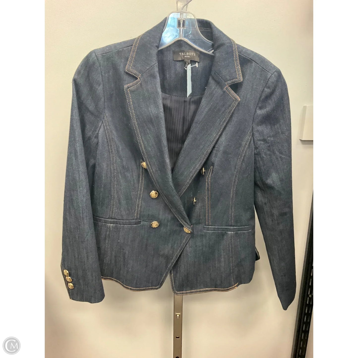 Blazer By Talbots In Blue Denim, Size: 2p