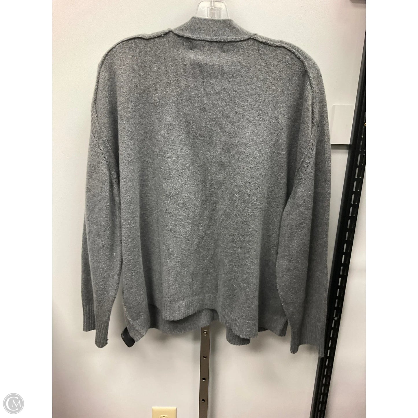 Sweater Cardigan By Loft In Grey, Size: Xlp