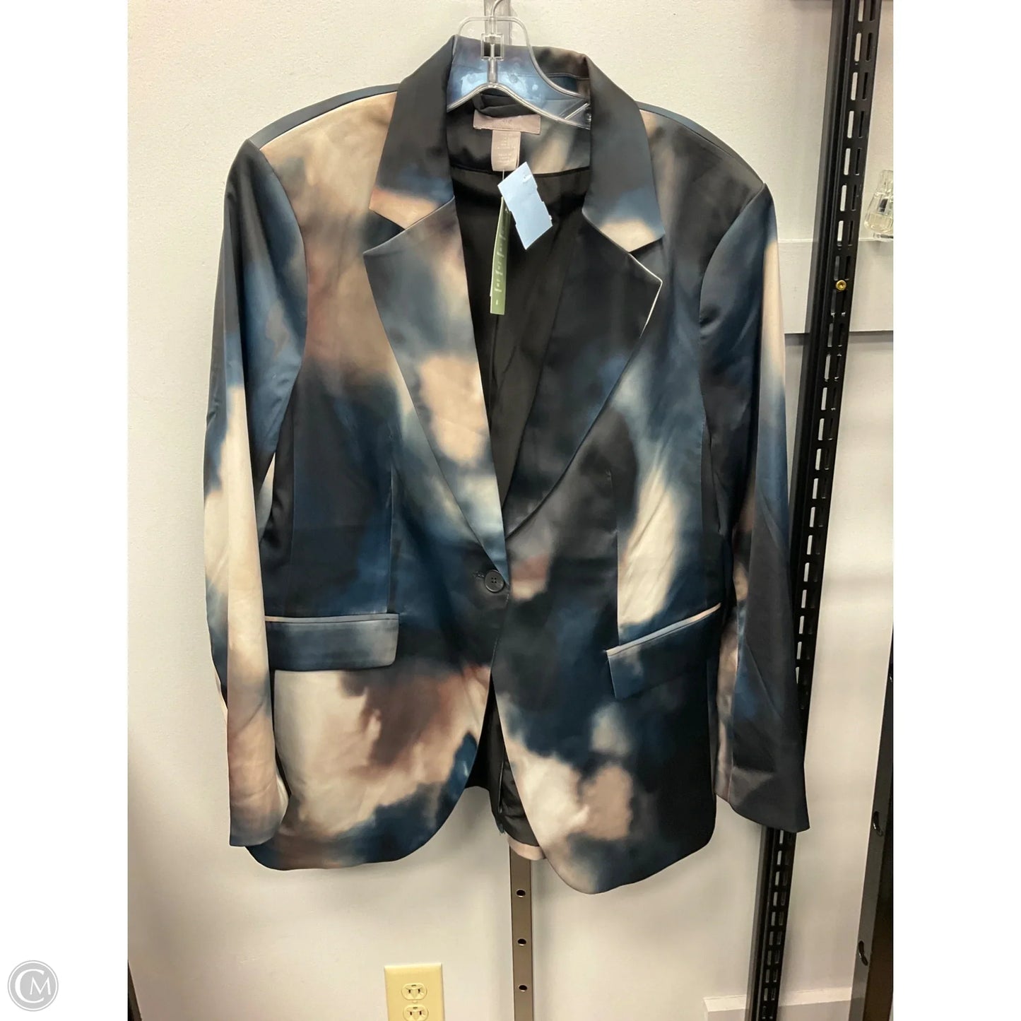 Blazer By H&m In Blue & Tan, Size: L