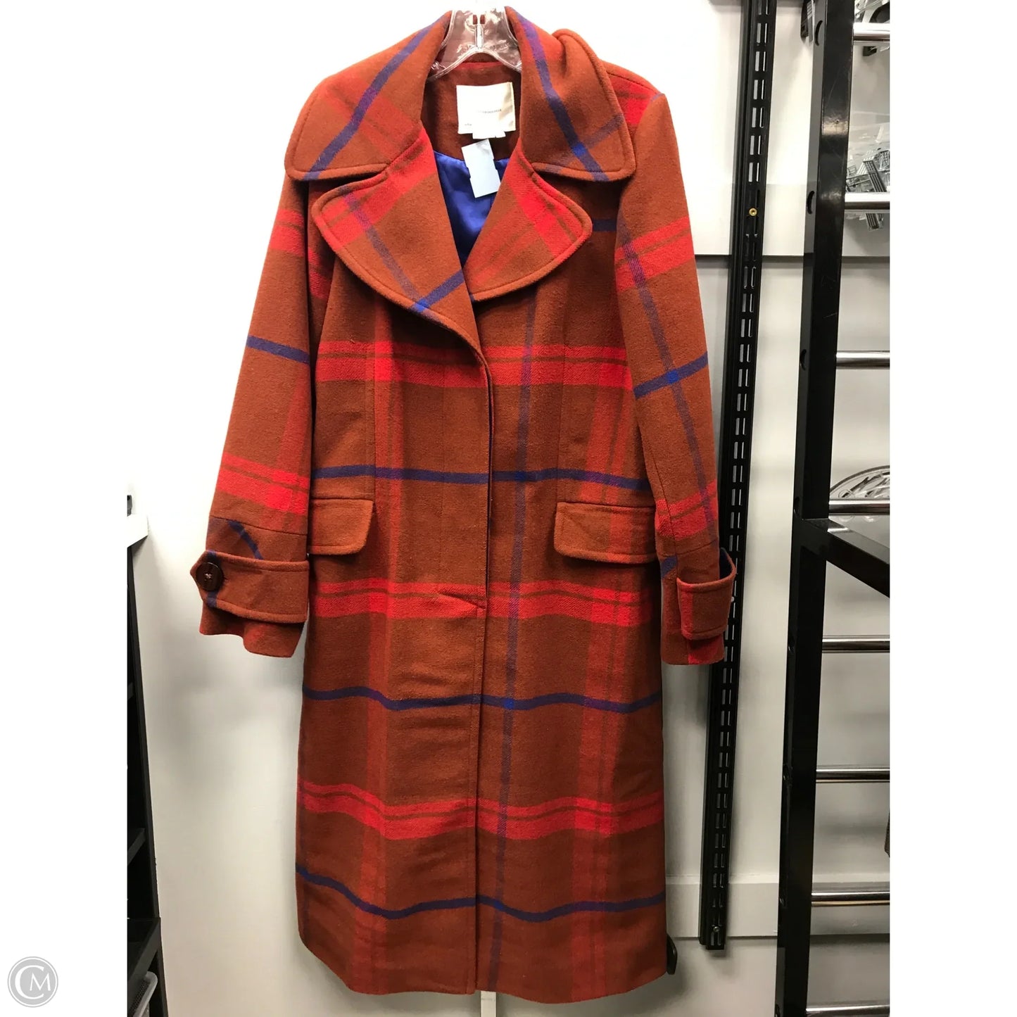 Coat Wool By Anthropologie In Plaid Pattern, Size: M