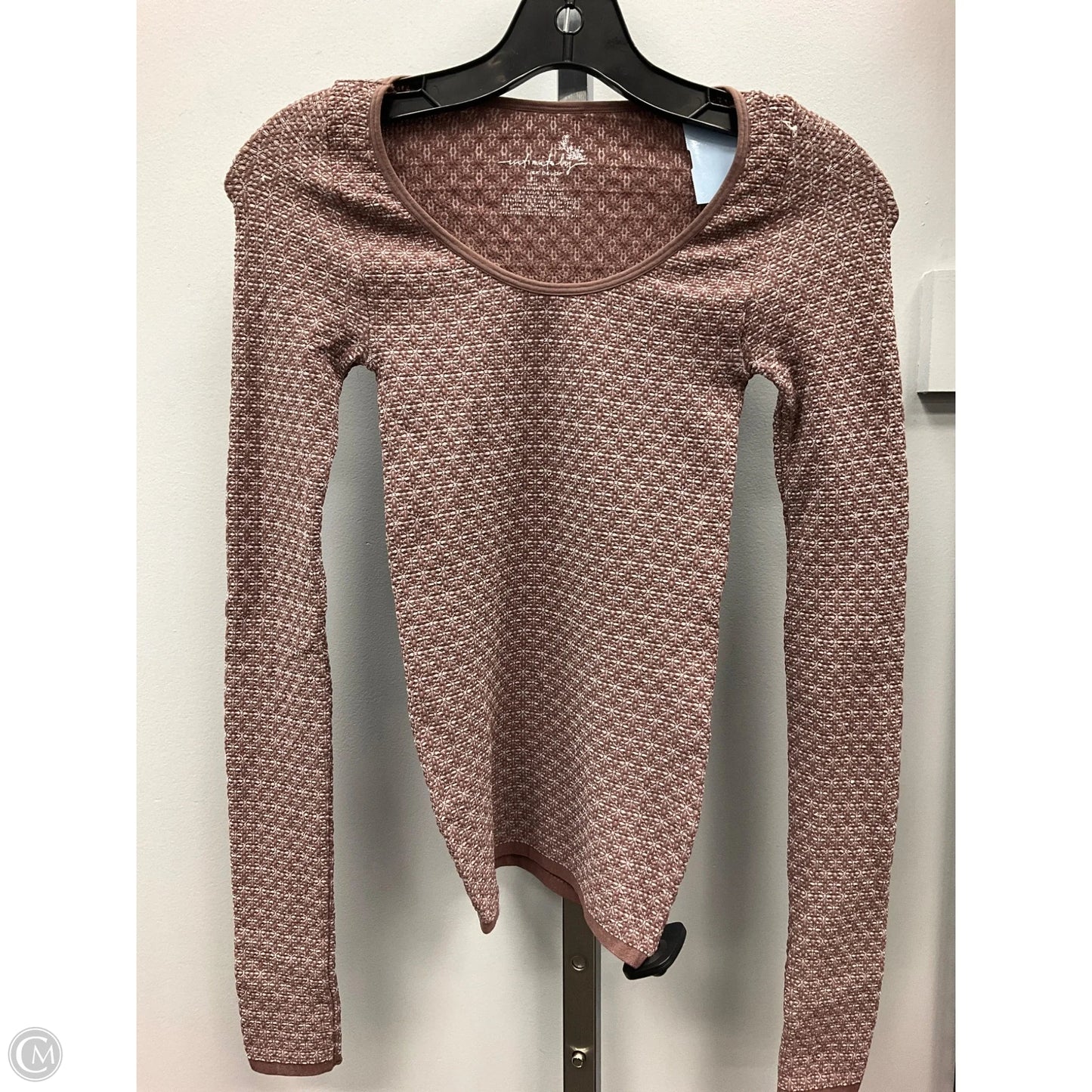 Top Long Sleeve By Free People In Brown & White, Size: M