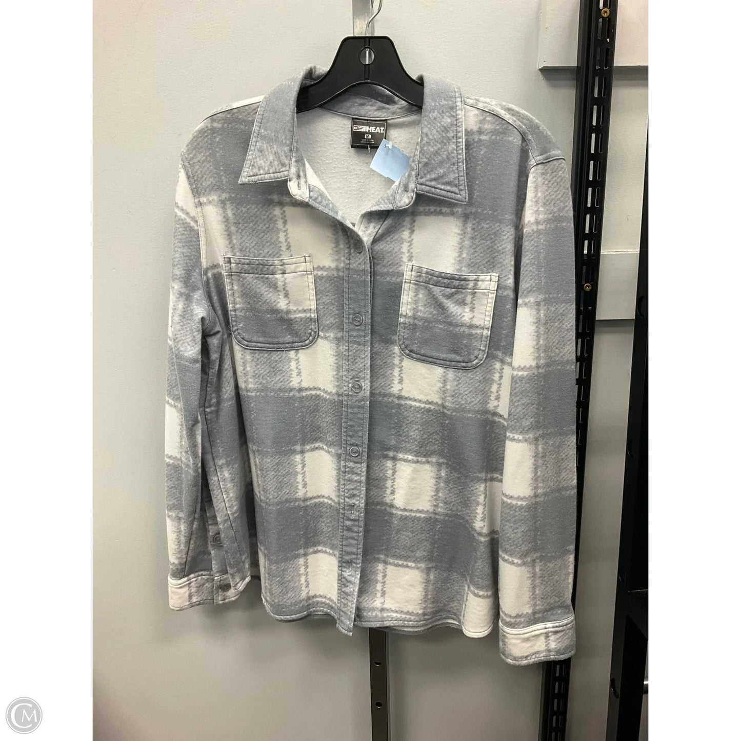 Tunic Long Sleeve By 32 Degrees In Grey & White, Size: M