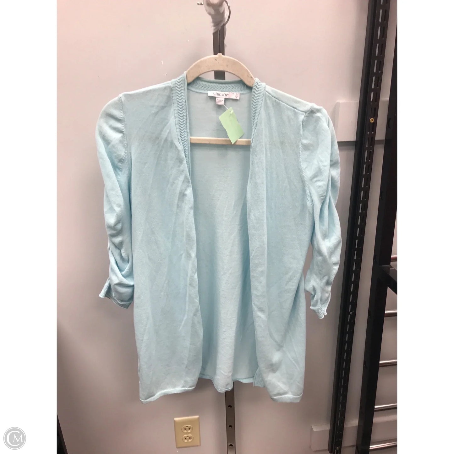 Sweater Cardigan By Chicos In Aqua, Size: S
