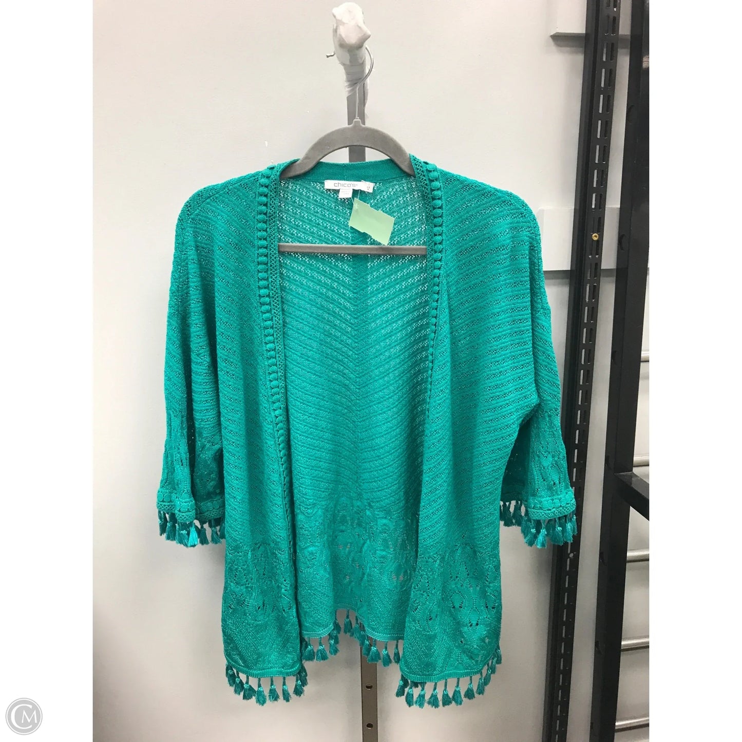 Sweater Cardigan By Chicos In Green, Size: M