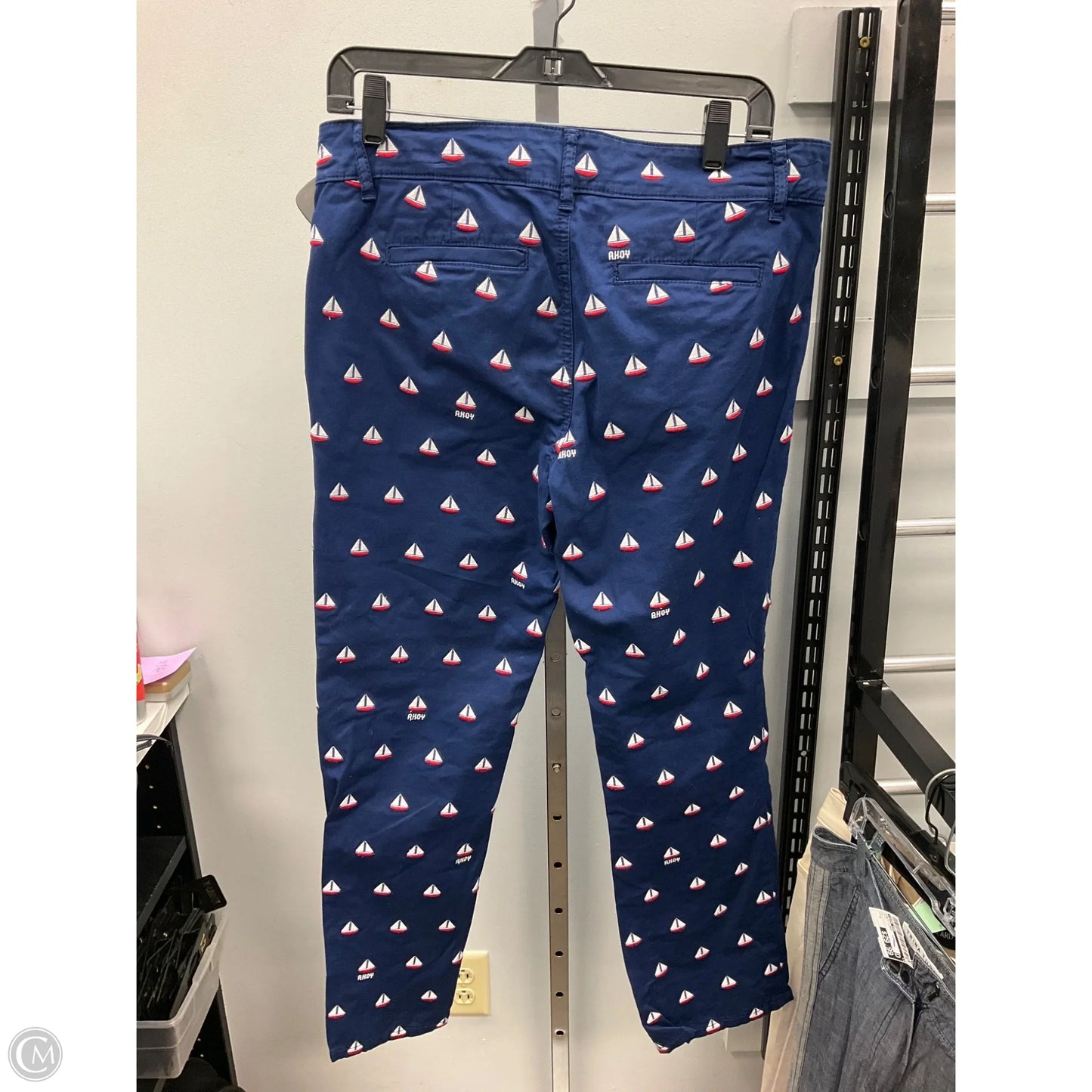 Pants Designer By Tory Burch In Nautical Print, Size: 6