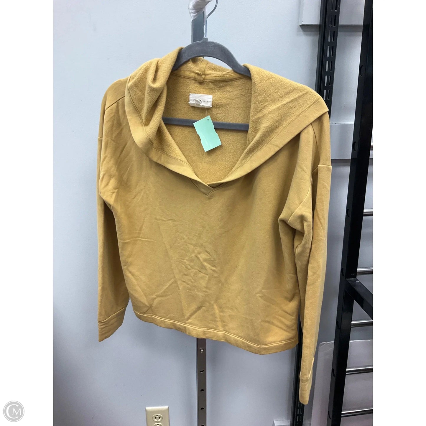 Athletic Sweatshirt Hoodie By Lou And Grey In Gold, Size: S