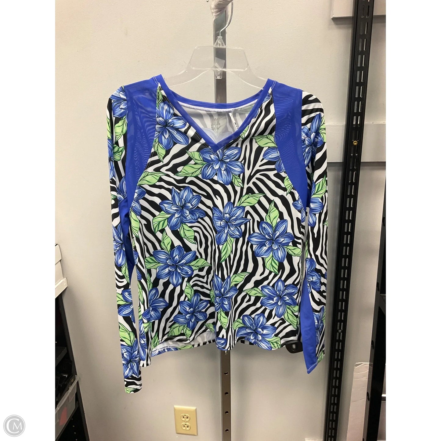 Athletic Top Long Sleeve Crewneck By Tail In Floral Print, Size: L