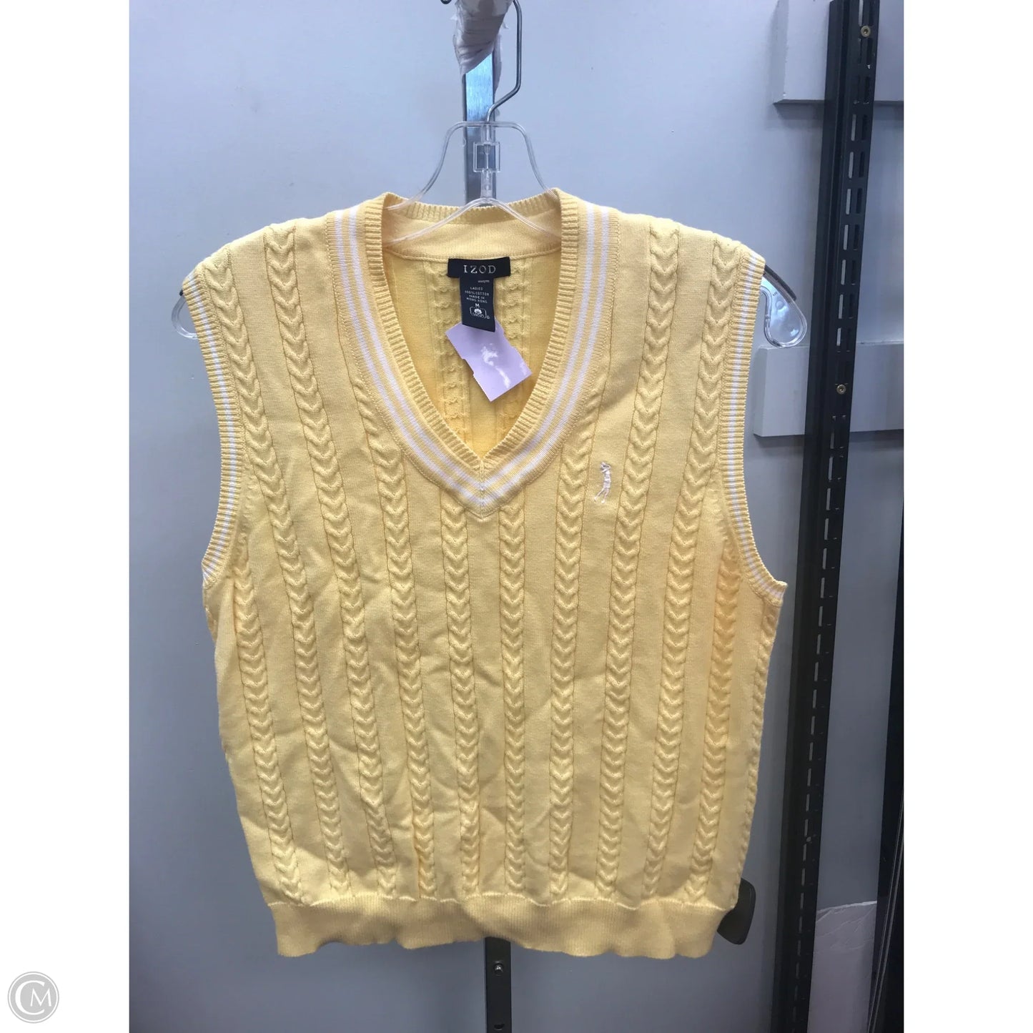 Top Sleeveless By Izod In Yellow, Size: M