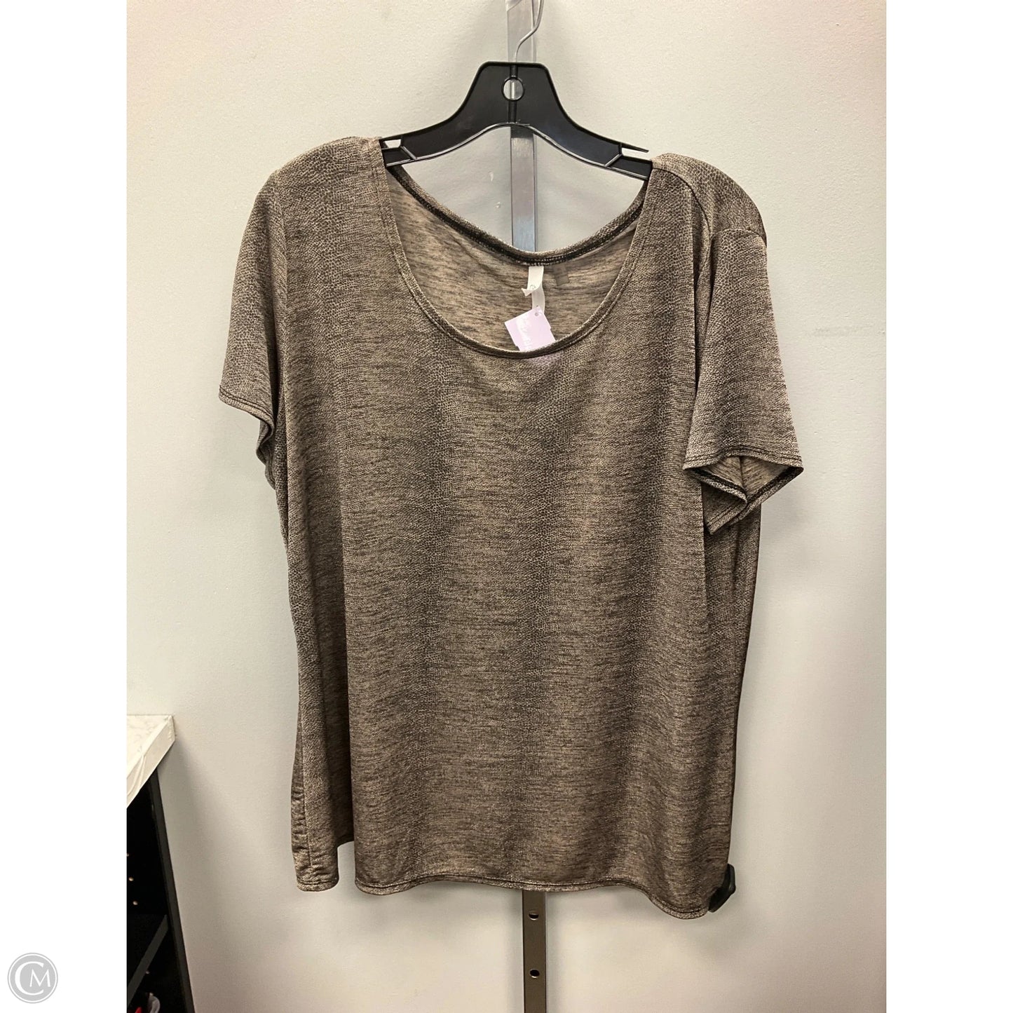 Top Short Sleeve By Ny Collection In Brown, Size: Xl