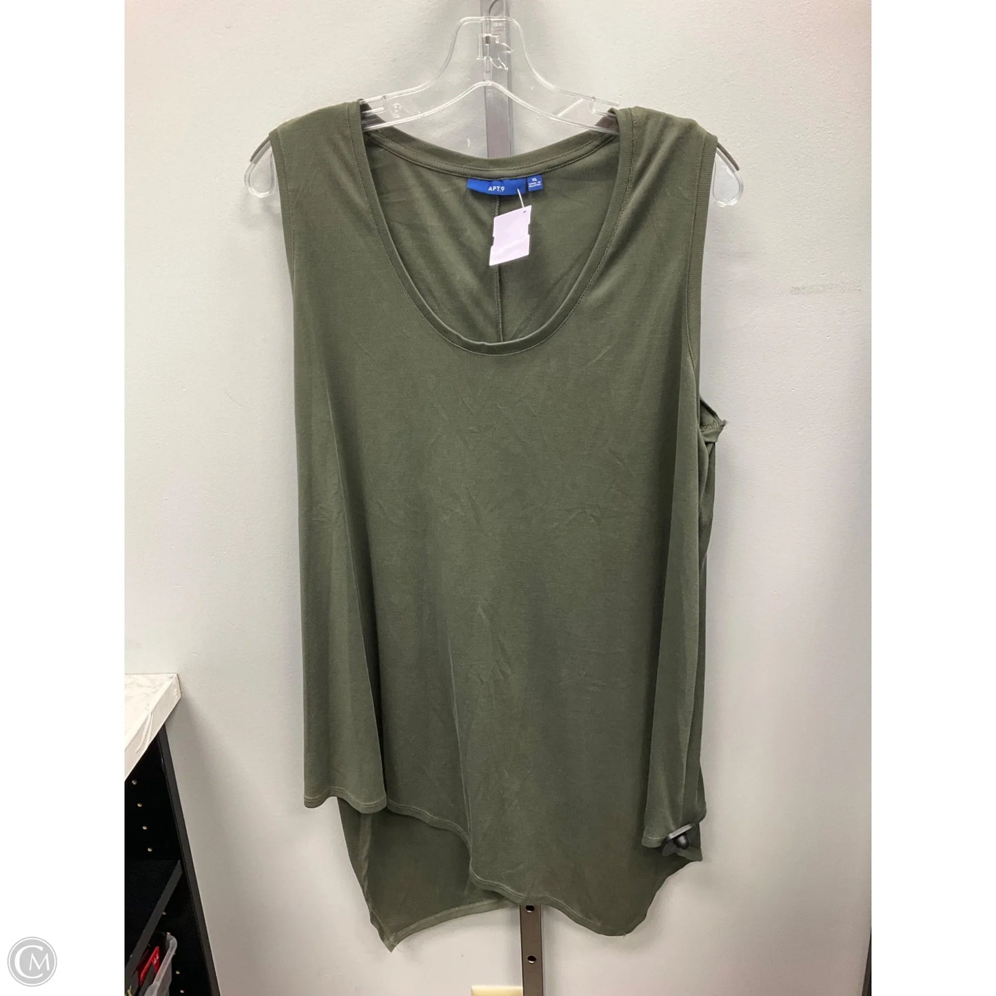 Top Sleeveless By Apt 9 In Green, Size: Xl