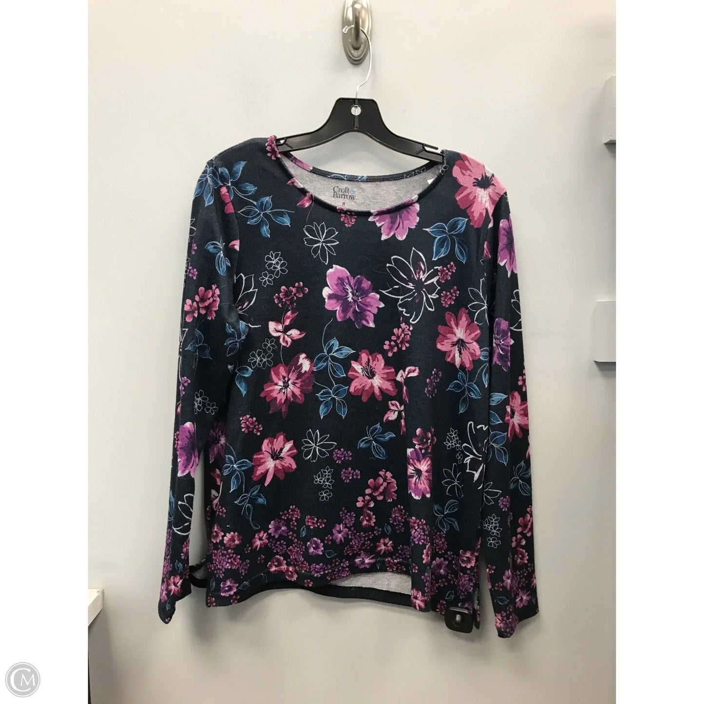 Top Long Sleeve By Croft And Barrow In Floral Print, Size: M