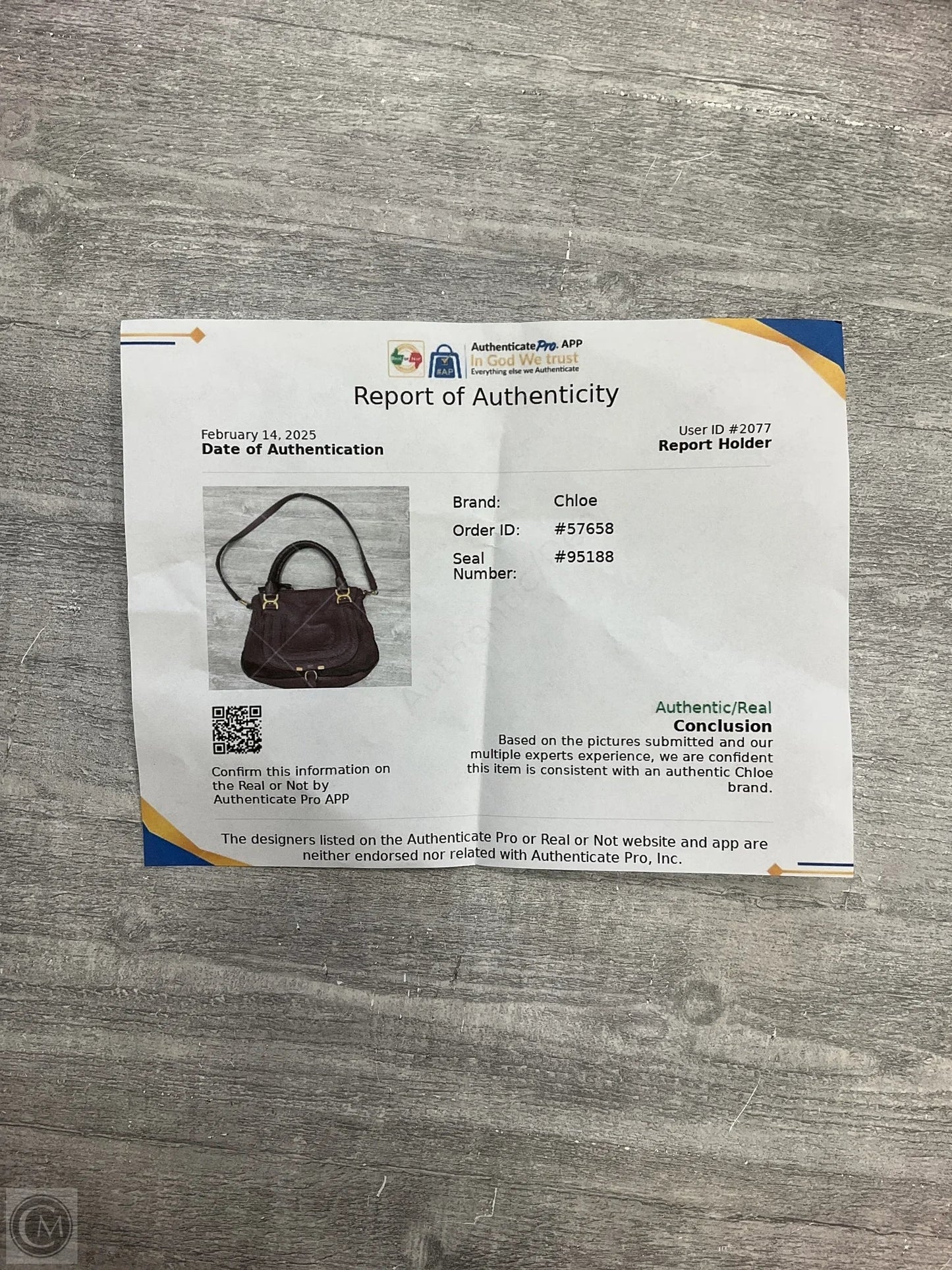 Handbag Luxury Designer By Chloe Size: Large