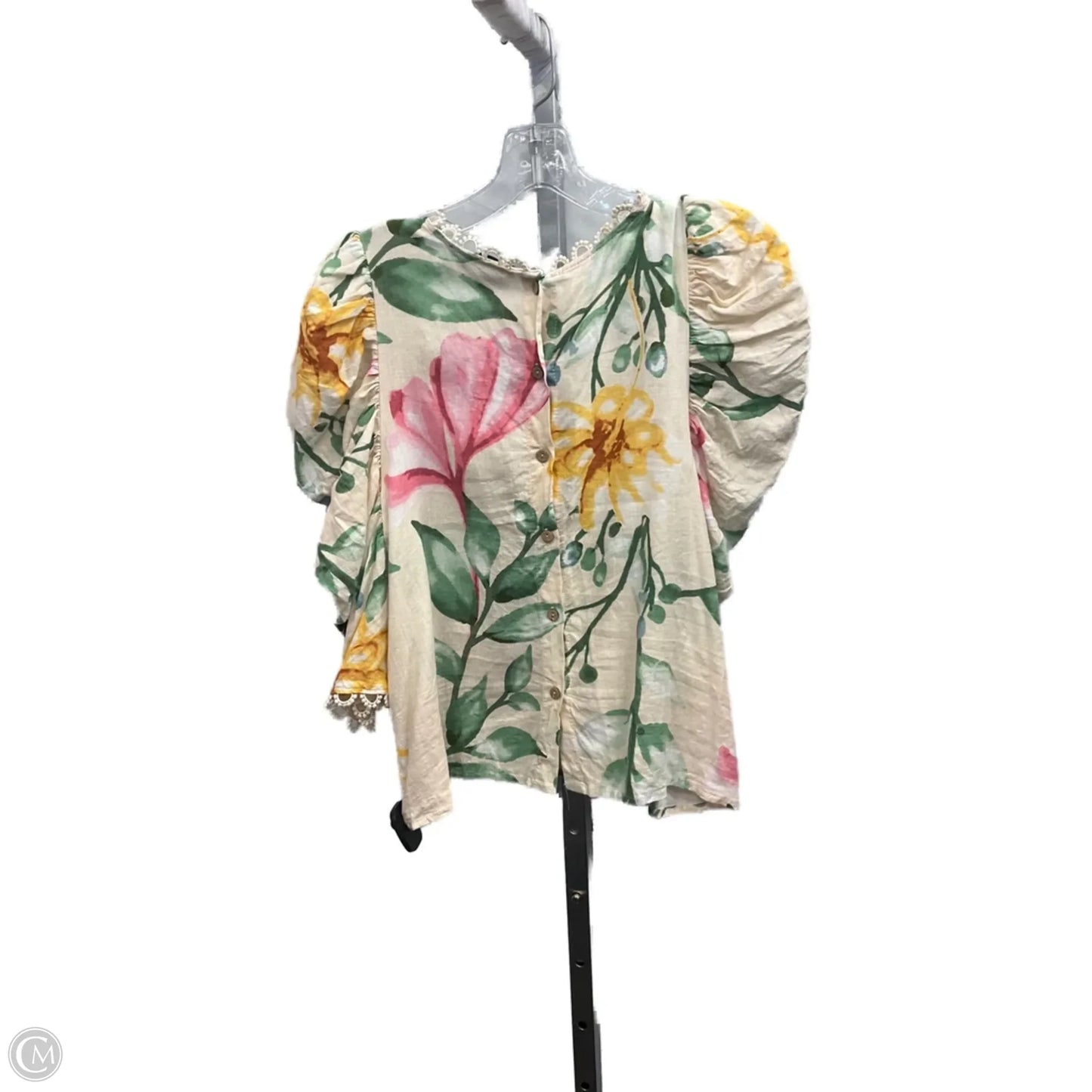 Top 3/4 Sleeve By Rachel Zoe In Tropical Print, Size: M