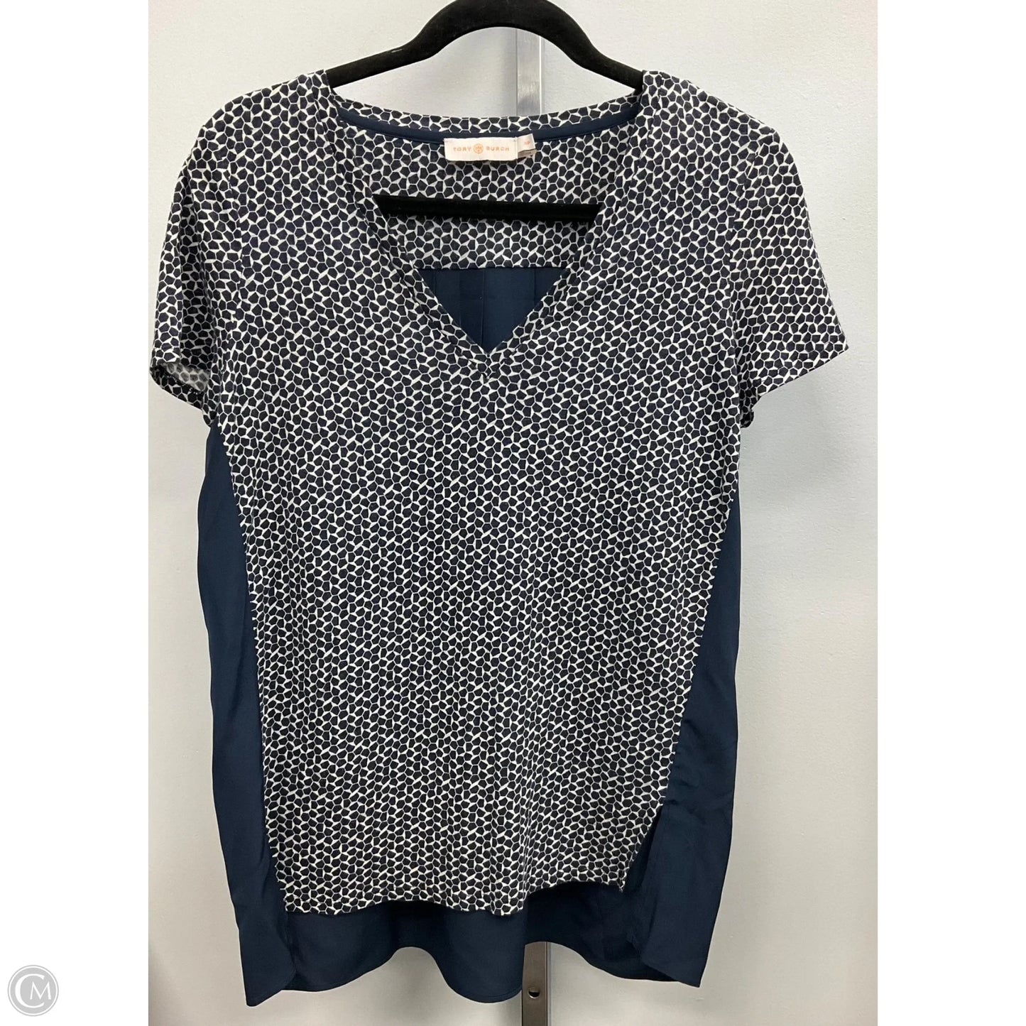 Top Short Sleeve Designer By Tory Burch In Navy, Size: S