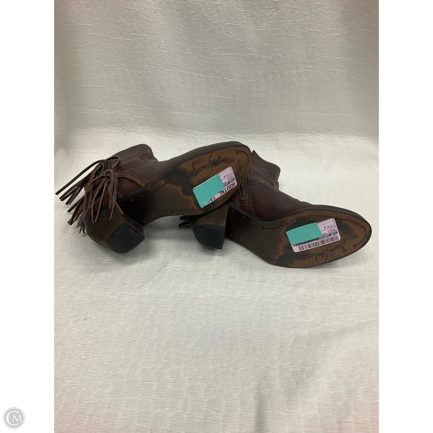 Boots Ankle Heels By Sam Edelman In Brown, Size: 7.5