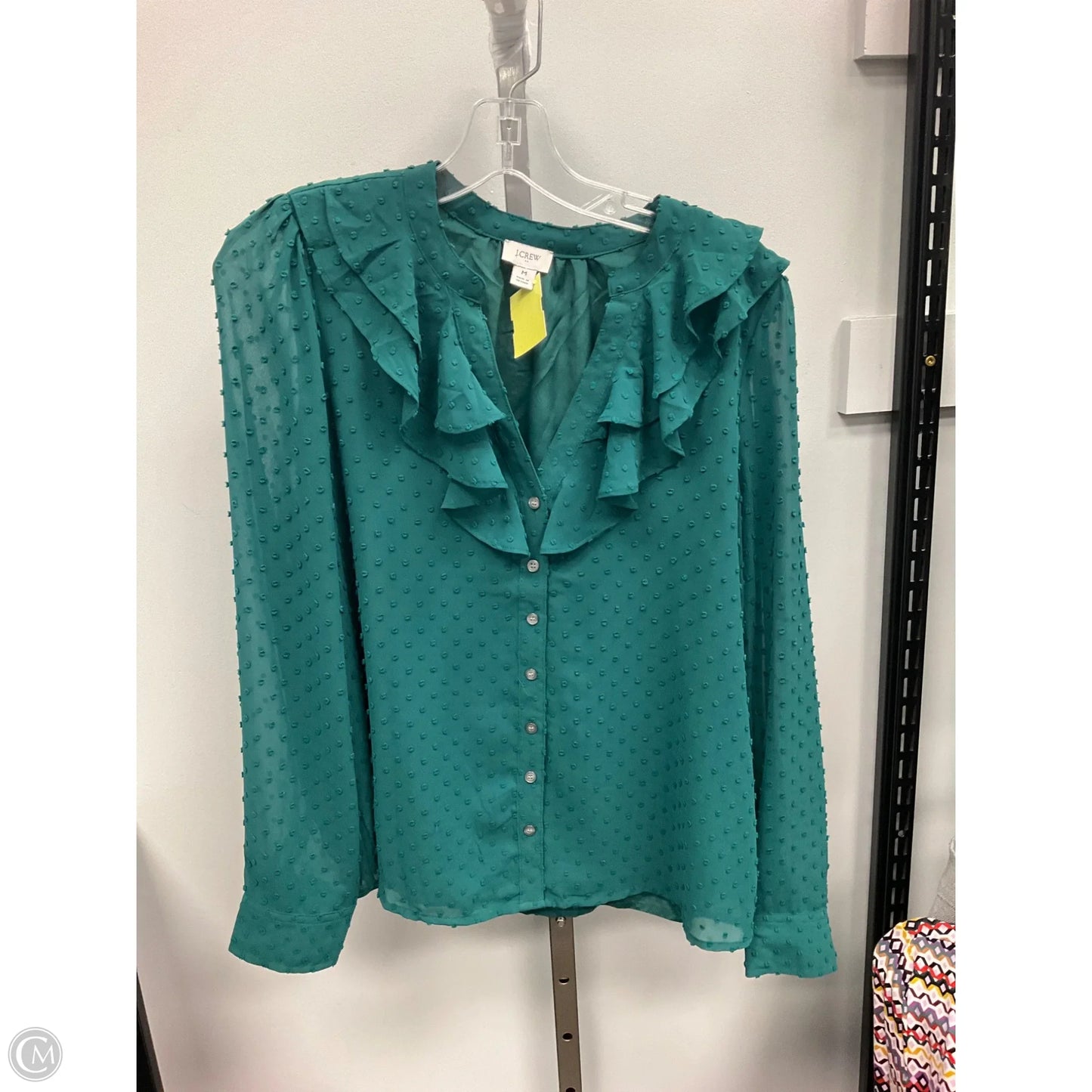 Top Long Sleeve By J. Crew In Green, Size: M