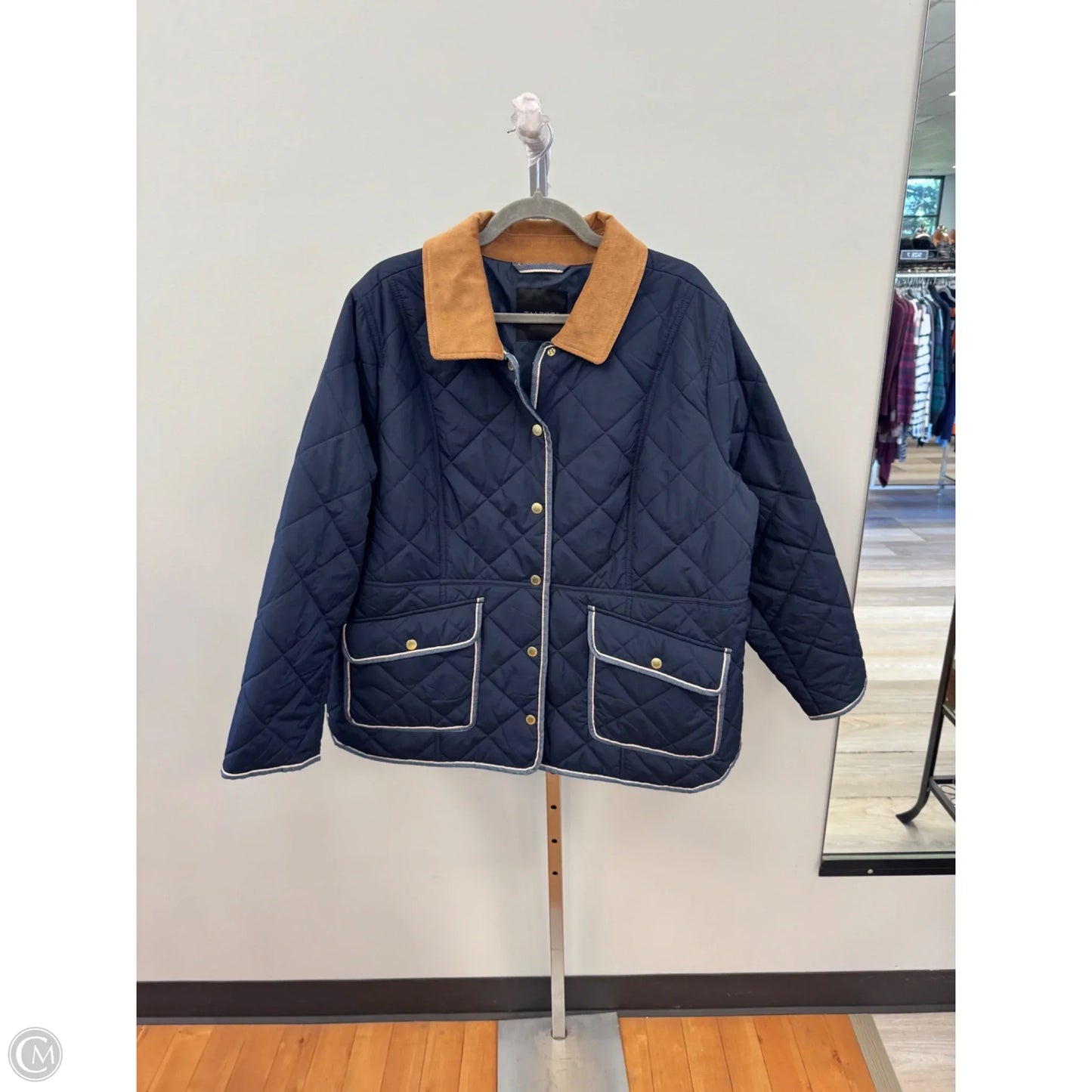 Jacket Puffer & Quilted By Talbots In Navy, Size: 2x