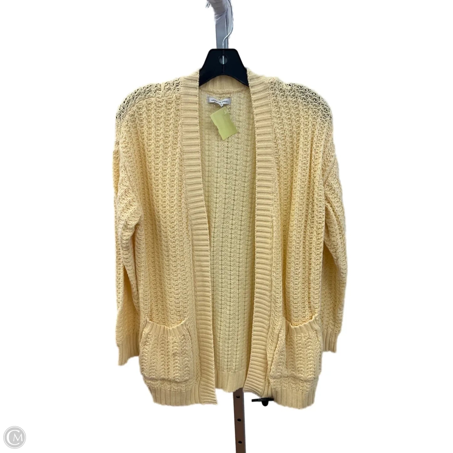 Sweater Cardigan By American Eagle In Yellow, Size: S