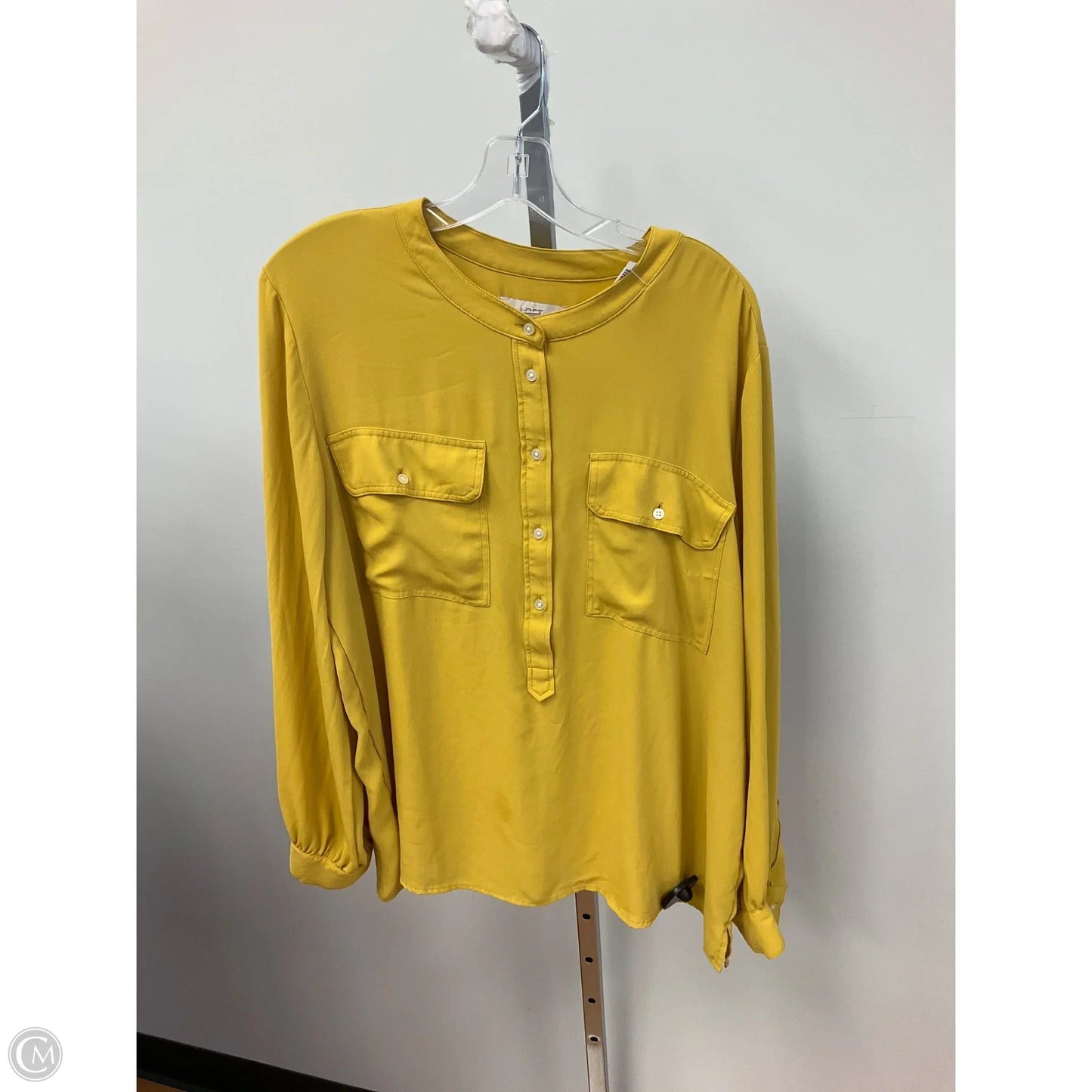 Top Long Sleeve By Loft In Gold, Size: Xxl
