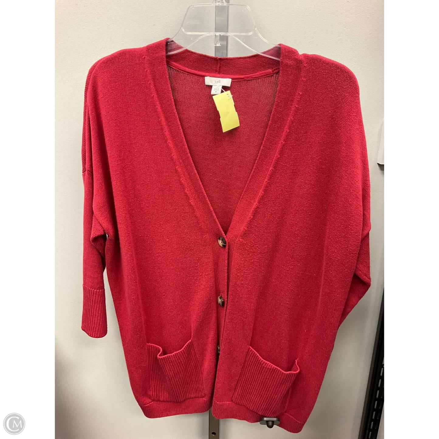 Sweater Cardigan By J. Jill In Red, Size: M