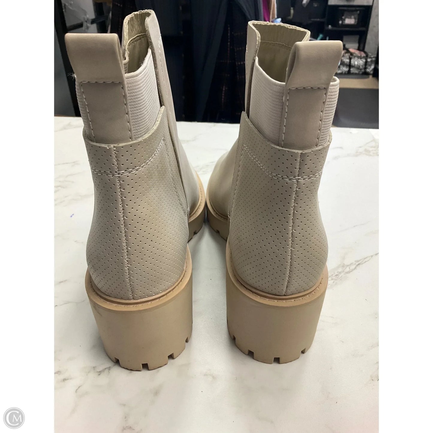 Boots Ankle Heels By Ana In Beige, Size: 8