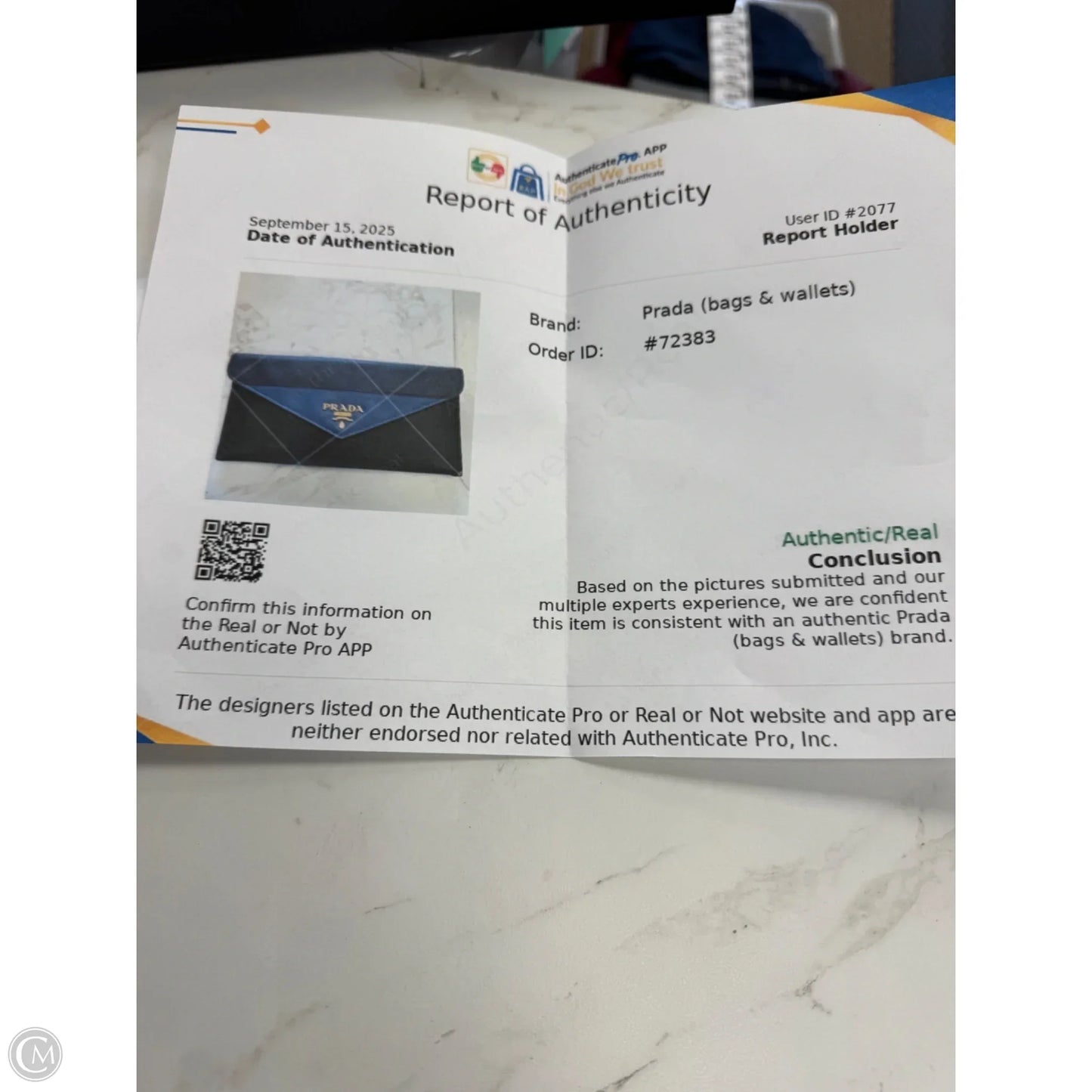 Wallet Luxury Designer By Prada, Size: Large