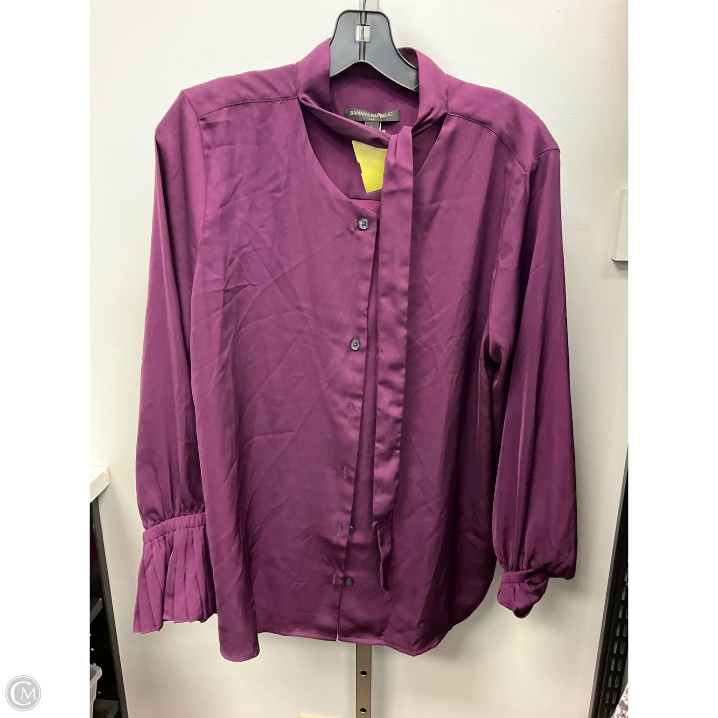 Blouse Long Sleeve By Banana Republic In Purple, Size: L