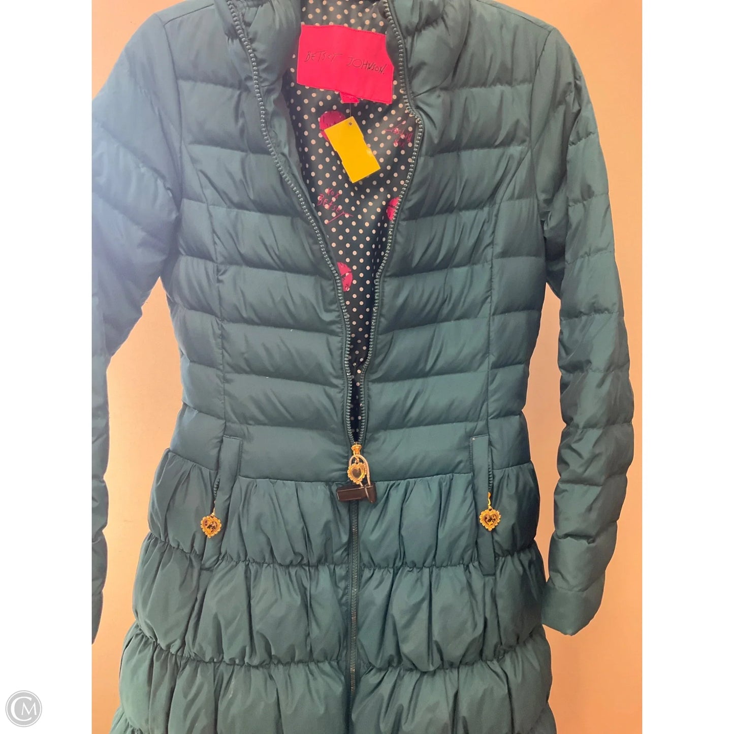 Jacket Puffer & Quilted By Betsey Johnson In Teal, Size: Sp