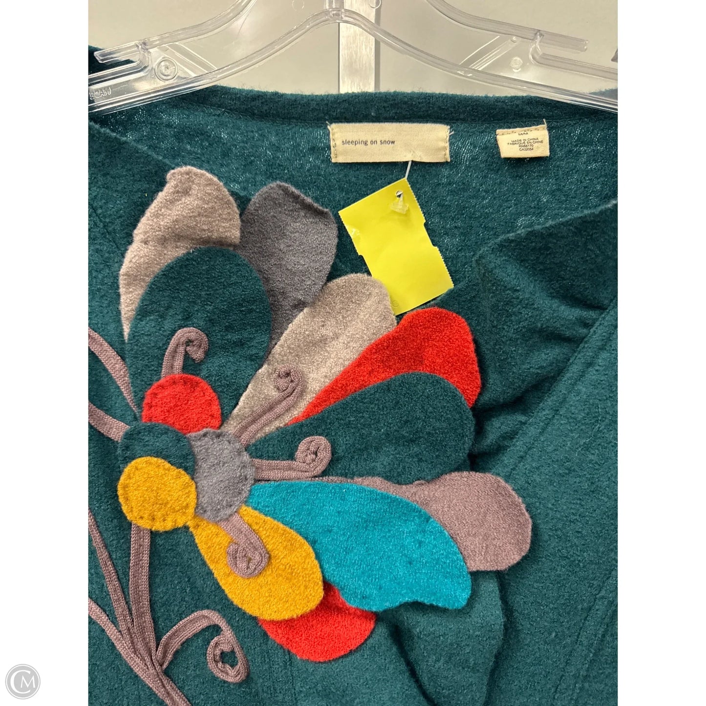 Sweater Cardigan By Sleeping On Snow In Teal, Size: M